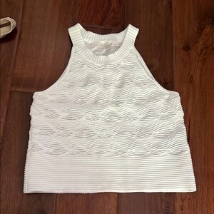 BCBGMAXAZRIA White Textured Women's Top